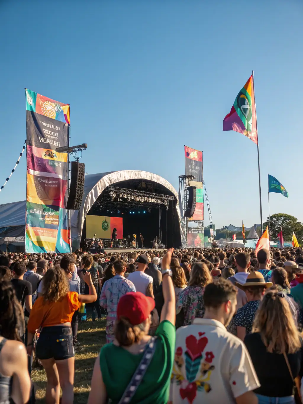 An engaging image from the Spring Musical Festival, capturing a local band performing on stage with a lively crowd, demonstrating A.P.O's dedication to promoting local talent and community participation.